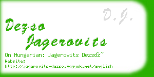 dezso jagerovits business card